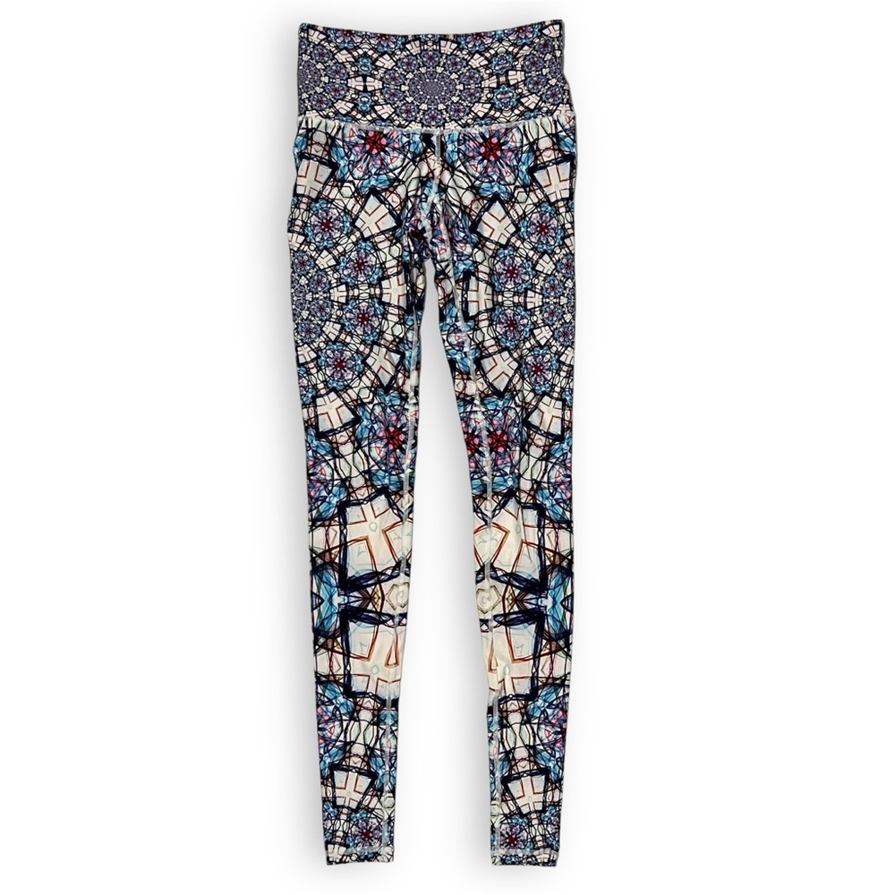 Wolven Threads Mandala Print High Waisted Leggings Medium Full Length Boho Yoga